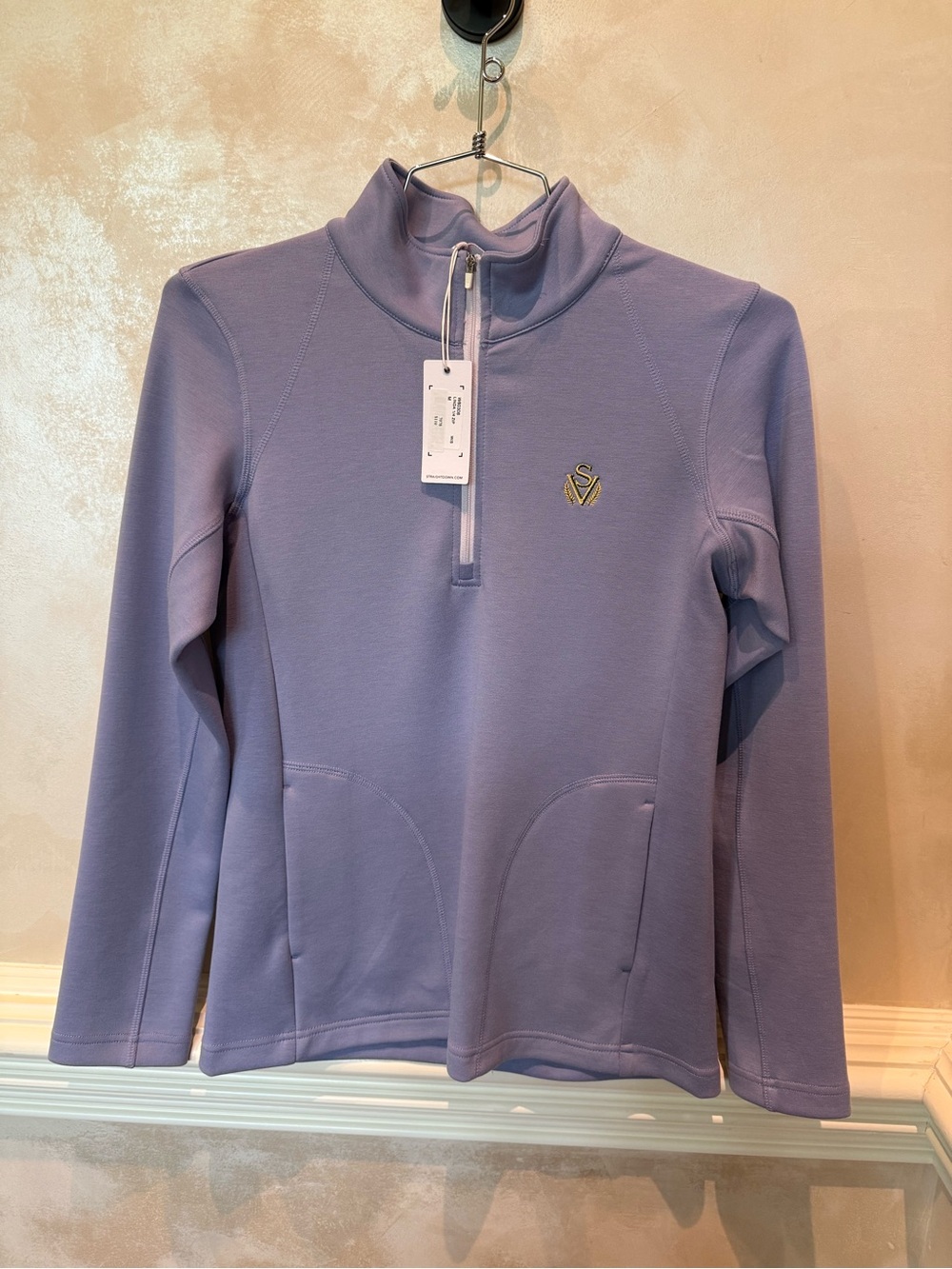 Women's Lavender Quarter-Zip Mock Neck Pullover Hoodie